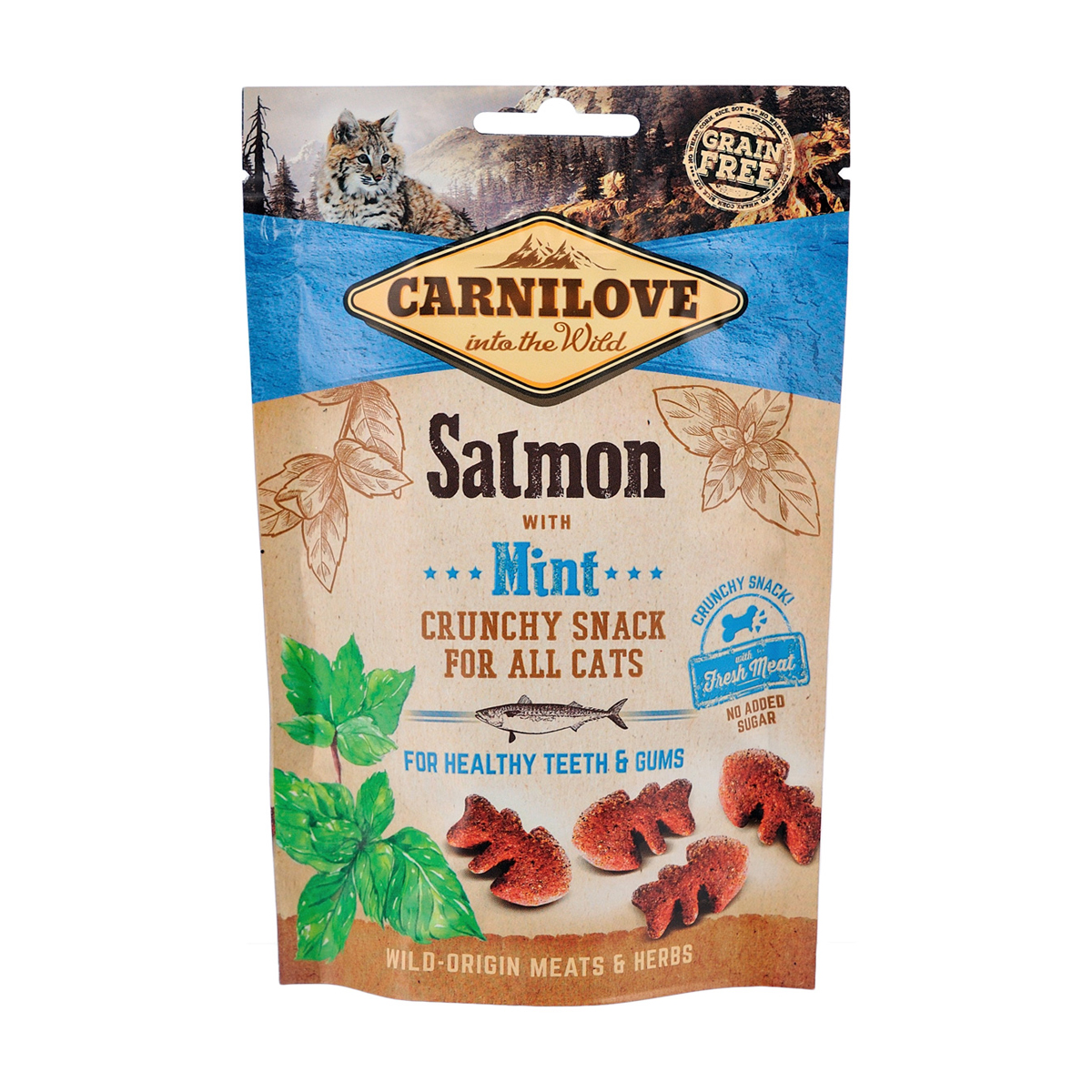 Ласощі для кішок Carnilove Crunchy Snack з лососем та м'ятою, 50 г