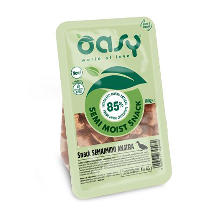 Ласощі для собак Oasy Semi Moist Snack з качкою, 100 г