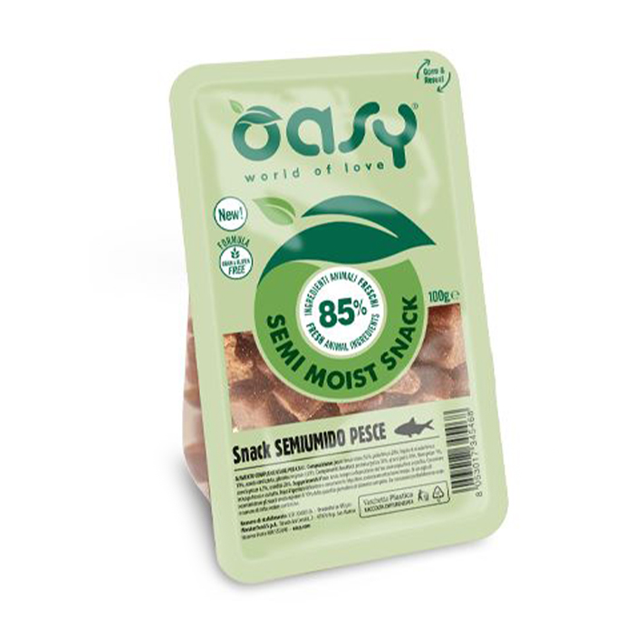 Ласощі для собак Oasy Semi Moist Snack з рибою, 100 г